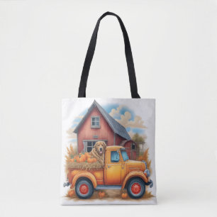 Vintage Fall Vibes, Retro Autumn Harvest, Autumn, Tote Bag