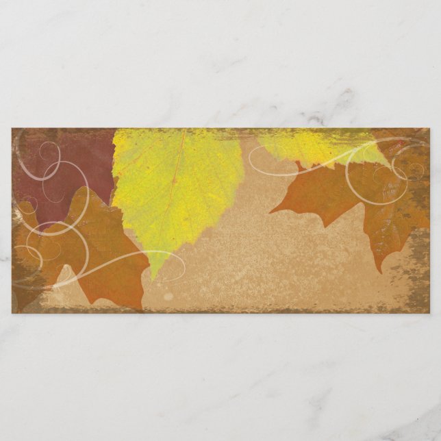 Vintage Fall Wedding Church Program  Autumn Leaves Programme (Front)