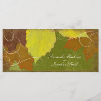 Vintage Fall Wedding Church Program Autumn Leaves Programme