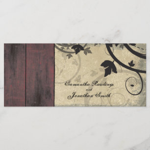 Vintage Fall Wedding Church Program - Barn Board Programme
