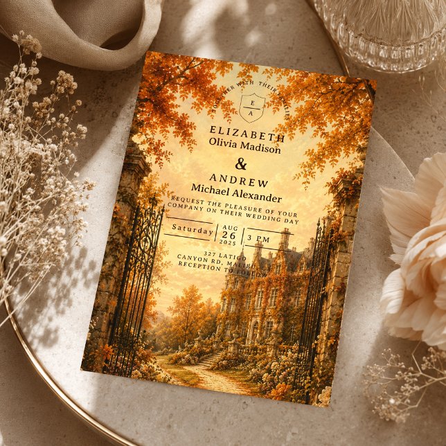 Vintage Fall Wedding Invitation (Creator Uploaded)