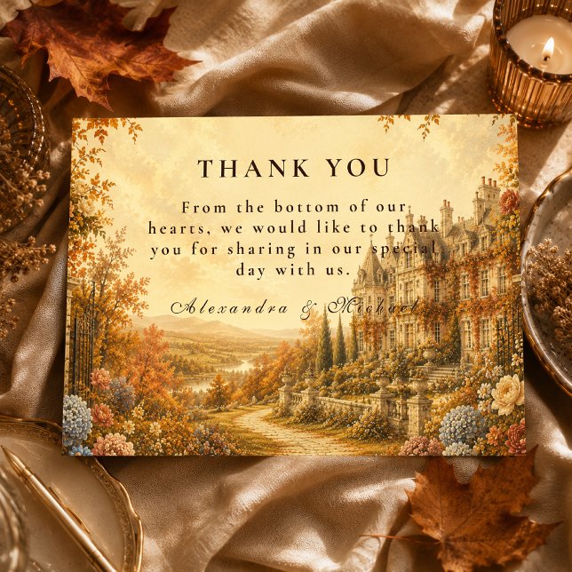 Vintage Fall Wedding Thank You Card (Creator Uploaded)