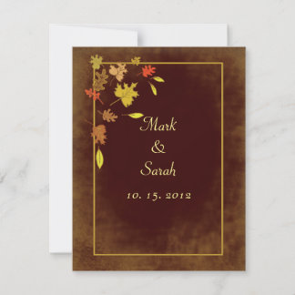 Vintage Falling Leaves Chocolate RSVP Card