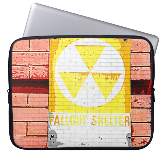 Vintage Fallout Shelter Grunge Laptop Computer Sle Sleeve (Front)