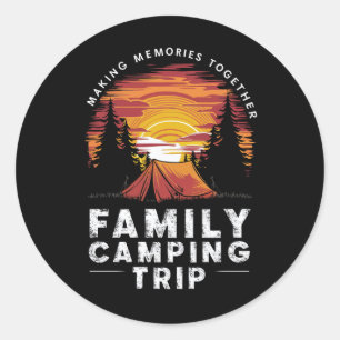 Vintage Family Camping Trip 2024 Matching Group Classic Round Sticker