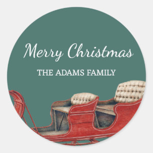 Vintage family Christmas Classic Round Sticker