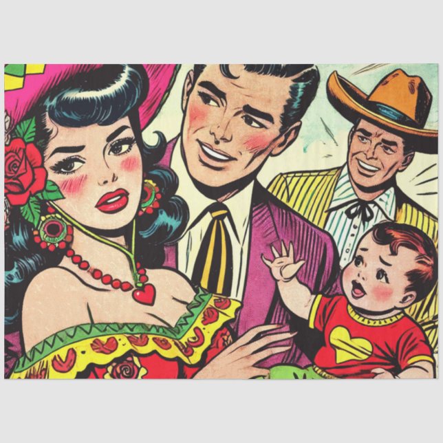 Vintage Family Comics Tissue Paper (Front)