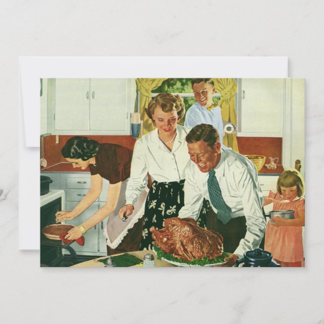 Vintage Family Cook Thanksgiving Dinner Invitation (Front)