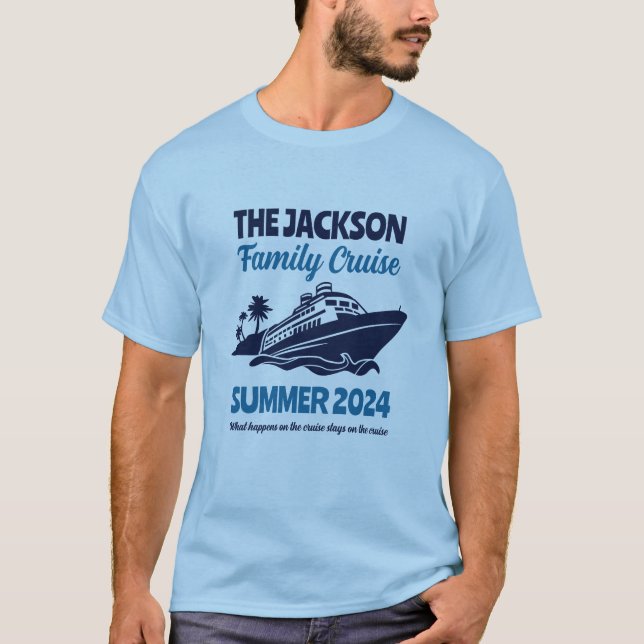 Vintage Family Cruise Vacation Beach Holiday T-Shirt (Front)