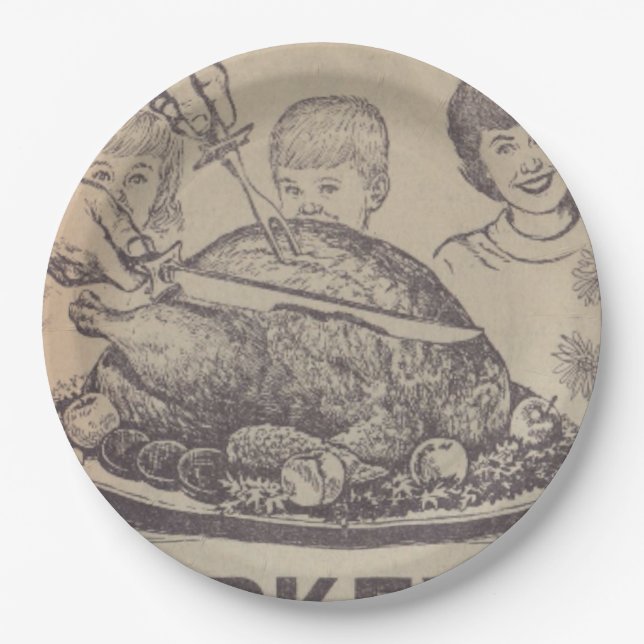 Vintage Family Dinner Paper Plate (Front)