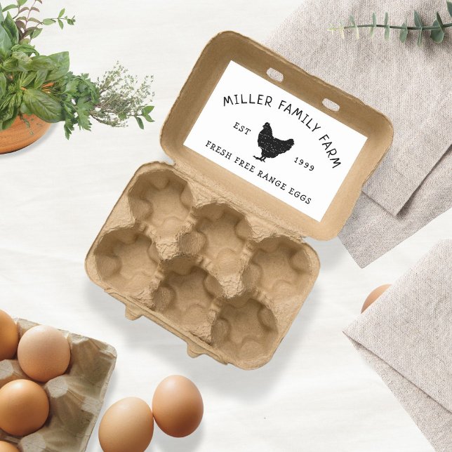 Vintage Family Farm Chicken Egg Carton Sticker (Creator Uploaded)