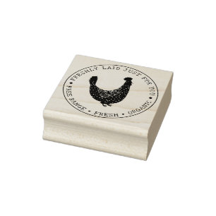 Vintage Family Farm Chicken Egg Circle Rubber Stamp