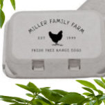 Vintage Family Farm | Egg Carton Stamp<br><div class="desc">Beautiful family farm egg carton stamp with custom decorative font and illustrations coupled with your own business name and details. Check out our store for more farmhouse office supplies</div>