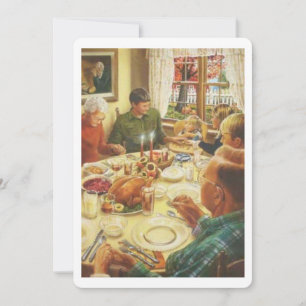 Vintage Family Feast Thanksgiving Holiday Card