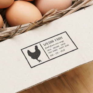 Vintage Family Owned Farm Egg Carton Personalised Self-inking Stamp