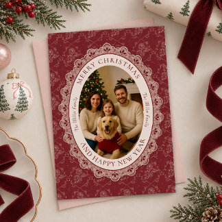 Vintage Family Photo Christmas Holiday Card