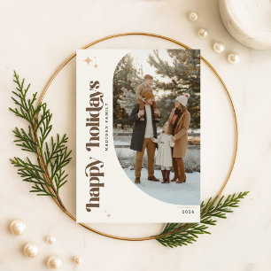 Vintage Family Photo Retro Christmas Holiday Card