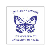 Vintage Family Return Address Butterfly Logo