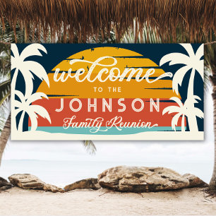 Vintage Family Reunion Beach Sunset Welcome  Banner