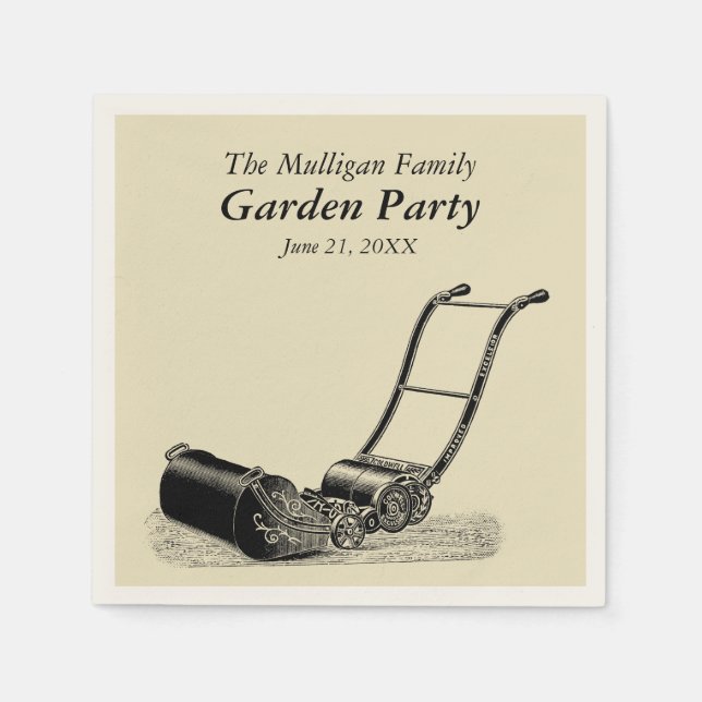 Vintage Family Reunion Garden Party Paper Napkins (Front)