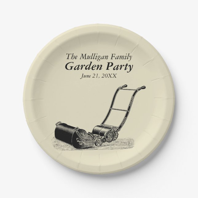 Vintage Family Reunion Garden Party Paper Plate (Front)