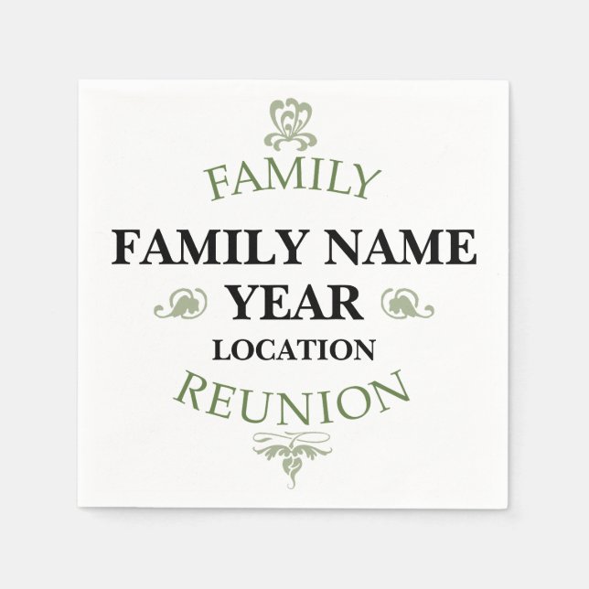 Vintage Family Reunion Paper Napkins (Front)