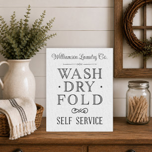 Vintage Family Self Serve Laundry Canvas Print