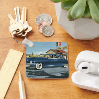 Vintage Family Travel, Last Chance Gas Station Key Ring