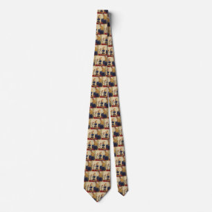 Vintage Family Vacation, Dad, Kids and Suitcases Tie