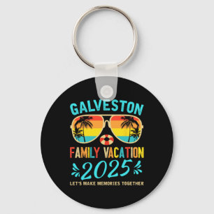 Vintage Family Vacation Galveston Beach 2025 Texas Key Ring