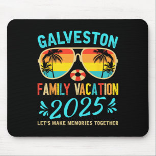 Vintage Family Vacation Galveston Beach 2025 Texas Mouse Pad