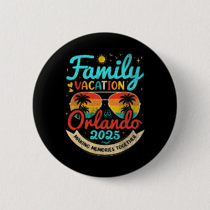 Vintage Family Vacation Orlando Beach 2025 Florida 6 Cm Round Badge