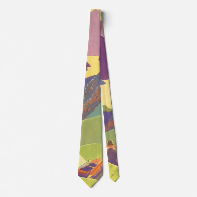 Vintage Family Vacation, Picnic in the Mountains Tie (Front)