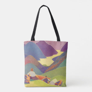 Vintage Family Vacation, Picnic in the Mountains Tote Bag