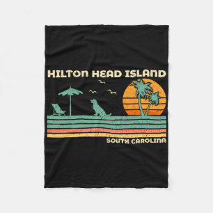 Vintage Family Vacation South Carolina Hilton Head Fleece Blanket