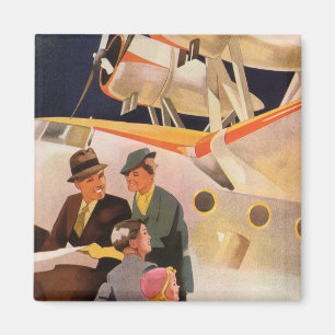 Vintage Family Vacation Via Seaplane w Propellers Magnet