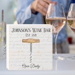 Vintage Family Wine Bar Signature Wooden Box Sign<br><div class="desc">Celebrate your love of wine! This farmhouse style distressed white wooden box sign with corkscrew design on a vintage script background is a unique accent for your wine bar. Personalise the names and date to make it your own! Makes a memorable housewarming gift.</div>