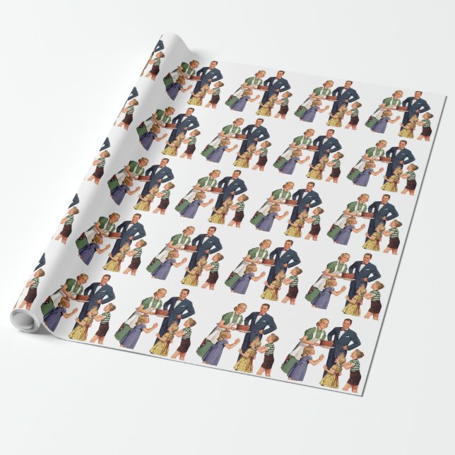 Vintage Family Wrapping Paper (Unrolled)