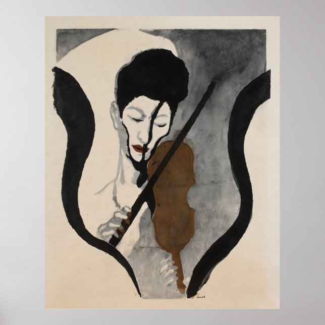 Vintage Famous Art Violisnist Poster (Front)
