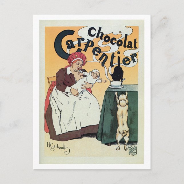Vintage famous French cocoa advertisement Postcard (Front)