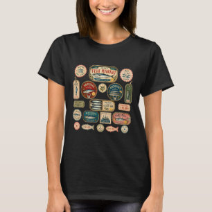 Vintage Fancy Fish Market Tinned Sardines T-Shirt