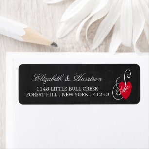 Vintage Fancy Heart - Chalkboard Wedding Labels