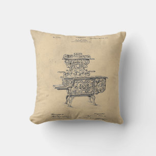 Vintage Fancy Stove Patent Cushion