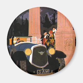 Vintage Fancy Travel, Elegant Convertible Car Magnet
