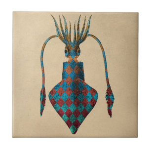 Vintage Fantasy Squid Tile
