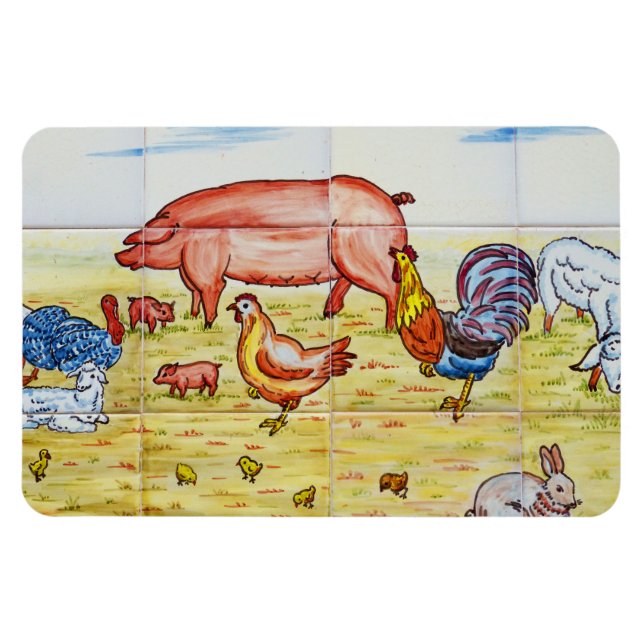 Vintage farm animal rustic cute magnet (Horizontal)