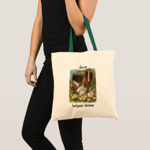 Vintage Farm Animals, Rooster, Hens, Chickens Tote Bag