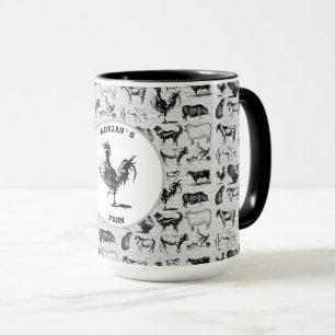 Vintage Farm Animals Rustic Collage Mug