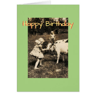 Vintage farm Birthday card