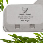Vintage Farm | Egg Carton Stamp<br><div class="desc">Beautiful family farm egg carton stamp with custom decorative font and illustrations coupled with your own business name and details. Check out our store for more farmhouse office supplies</div>